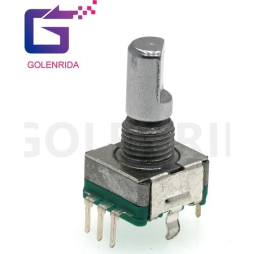 5PCS Half axis rotary encoder, handle length 15mm code switch/ EC11 / digital potentiometer with switch 5Pin