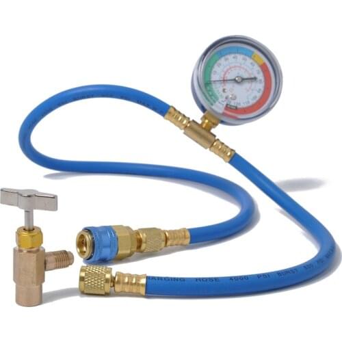 R134a Air Conditioning Recharge Measuring Hose Gauge Air Conditioner Tools Freon r134a Refrigerante Open Valve Charging Pipe