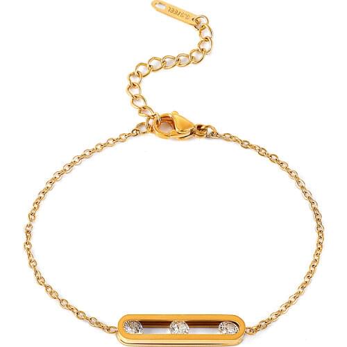 Luxury Sliding CZ Crystal Chain Bracelets & Bangles for Woman Stainless Steel Bracelet Female Wedding Party Jewellery Gift