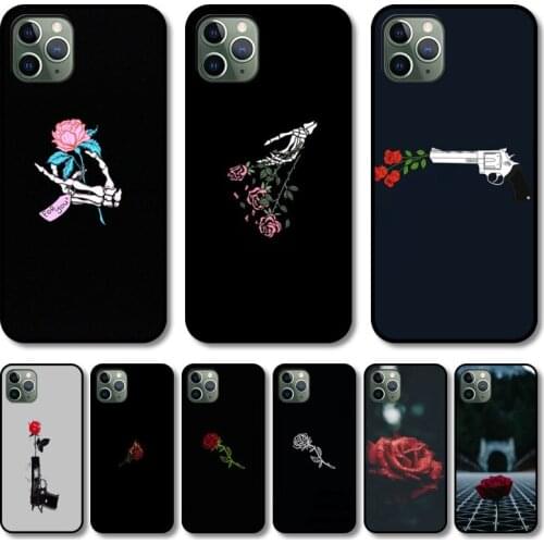 Rose lover Phone Case cover For iphone 12 pro max 11 8 7 6 s XR PLUS X XS SE 2020 mini black cell shell
