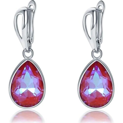 UFOORO drop earrings Luxury sweet girl shiny Fantasy color zircon earrings girlfriends personality jewelry earrings