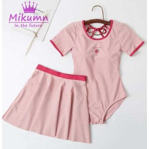 Japanese Sweet Lolita Cute Pink Swimsuit Women Girls Kawaii One Piece Summer Swimwear