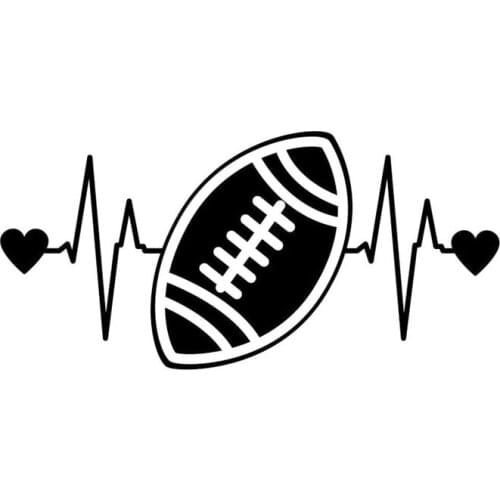 7.5"*3.6" Football Heartbeat Funny Vinyl Decal Sticker Car Stickers Window