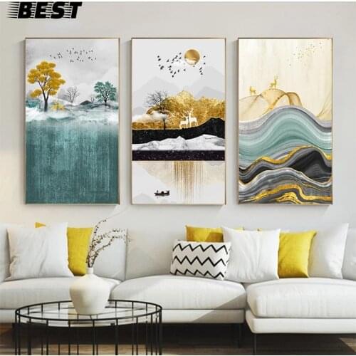 Modern Abstract Canvas Painting Nordic British Street Posters Print Bronze Wall Art Wall Picture for Living Room Home Decoration