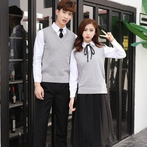 Students Summer Uniform Suit Boy Girls College Wind School Student Uniform British Long-sleeved Cotton Suit 4pcs D-0217