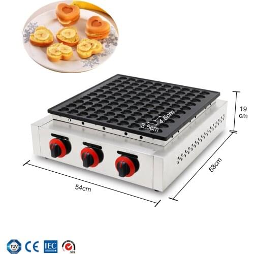 100 holes heart shape Poffertjes Grill Gas Dutch Mini Pancakes Poffertjes maker Machine Muffin Baker Maker
