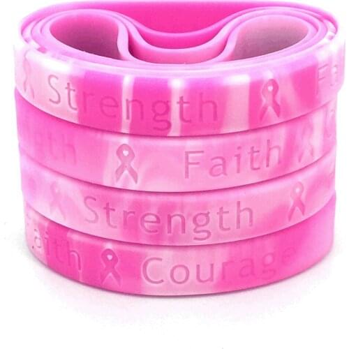 Hope Faith Strength Courage Silicone bracelet 100PCS/LOTS Free shipinp