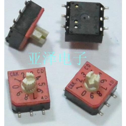 0-9 / 10 gear 8421C Rotary DIP switch coding 7.5*7.5 code 3: 3 patch free shippping