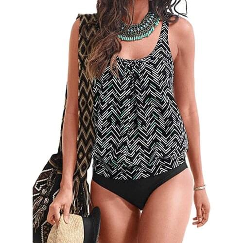 Plus Size Swimwear Women Tankini Tummy Control Swimwear Tank Top Retro Swimsuit With Shorts Two Piece Bathing Suit Biquinis 2021