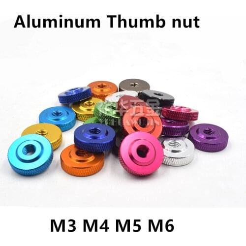 10pcs Hand Nut M3 M4 M5 M6 Aluminum Step Knurled Thumb Nut anodized 11 mixed colors