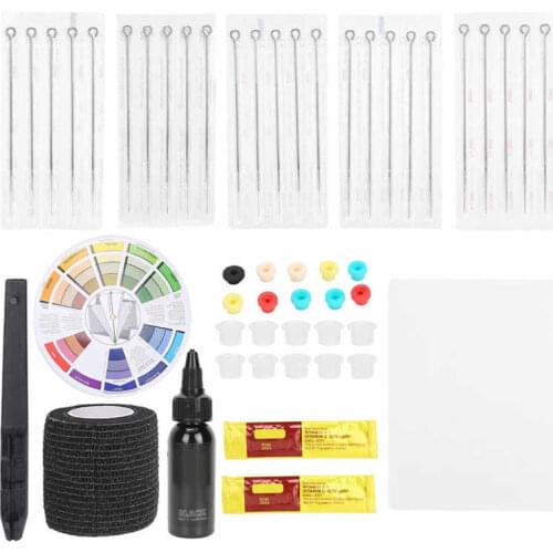 25Pcs 1RL/3RL/5RL/7RL/9RL Tattoo Ink Cup Needle Practice Skin Pen Repair Agent Bandage Tattoo Kit Accessory
