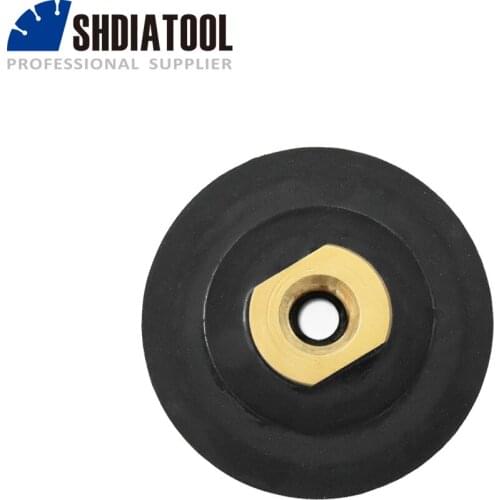 SHDIATOOL 2 pcs 3inch Rubber back pad for diamond polishing pads M14 80MM backer Soft and strong body