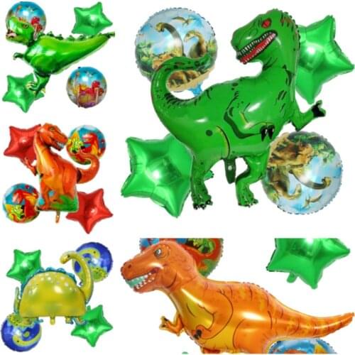 3D Giant Dinosaur Foil Balloon Animal Aluminum Decorations Childrens Birthday Party Supplies Favors Sets Kids Toys