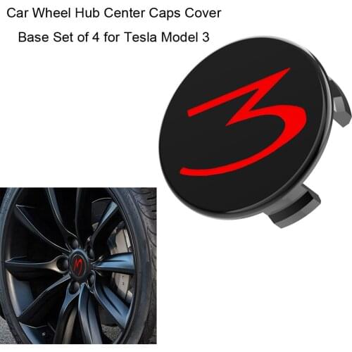 4PCS Car Accessories Wheel Center Hub Caps Car Wheel Hub Center Caps Cover Base for Tesla Model 3