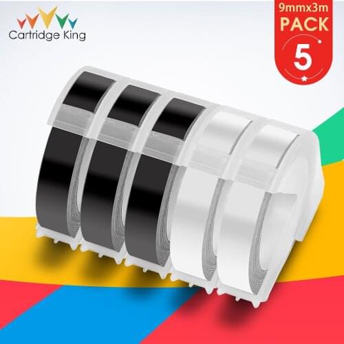 5PK for Dymo 3D Embossing Label Tape 9mm Label Maker Motex E101 E202 E303 E404 Manual Labeller for Dymo Printer Typewriter 12813