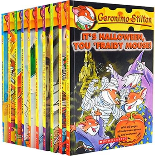 10 Books Geronimo Stilton 11-20 Humor Adventure Explore Brave Comic Fiction Parent Child Kids Story English Picture story Book