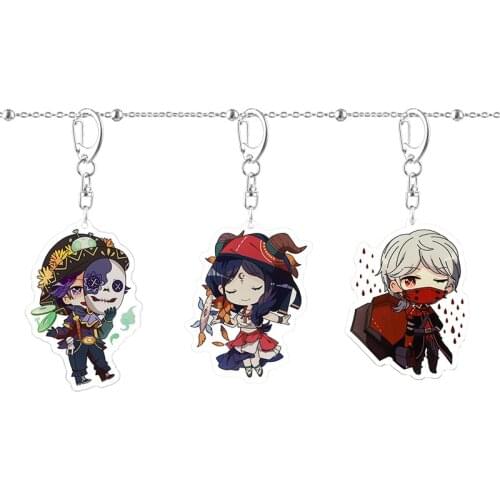 Game Keychain Identity V Man Key Chain Acrylic Women Key Holder Cute Couples Keyring Cartoon Key Ring Wedding Alloy Porte Clef