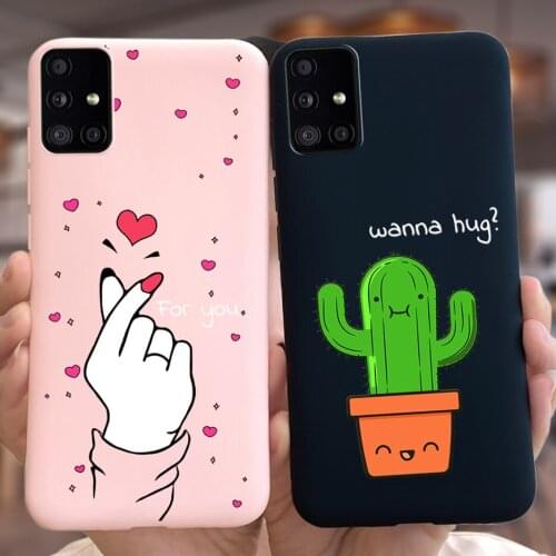 Cute Love Heart Cover For Samsung Galaxy A51 5G Case SM-A516F Soft Silicone Funda Phone Cases For Samsung A51 A 51 5G Back Cover