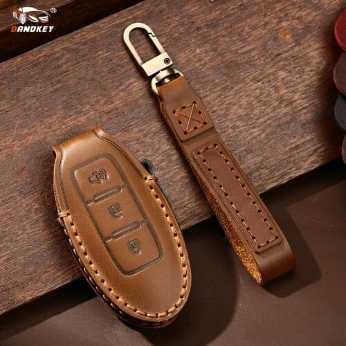 Dandkey Leather Car Remote Key Fob Cover Case For Nissan Qashqai J10 J11 X-Trail t31 t32 kicks Tiida Pathfinder Murano Note Juke