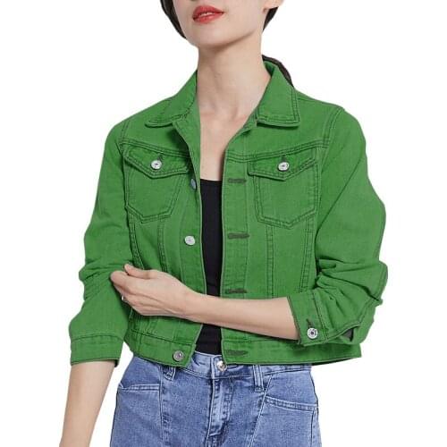 Denim Jackets Womens Blue Coat 2020 Autumn Denim Jackets Women Jeans Single Breasted Denim Coats Female Feminine Clothing OK536