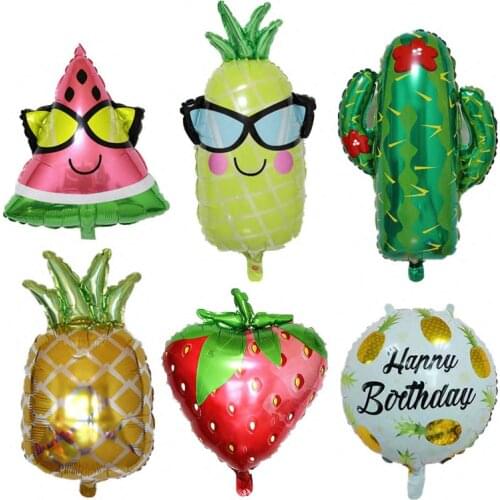 Fruit Watermelon Pineapple Orange Foil Balloon Cactus Happy Birthday Balloons Wedding Holiday Festival Decoration Toy