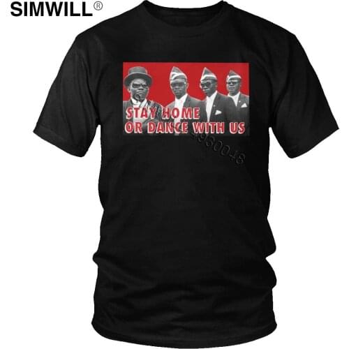 Mens Ghana Coffin Dance Meme Tshirt Funeral Dancing With Casket Pallbearers T-shirt Short Sleeved Soft Cotton Print Tee Tops