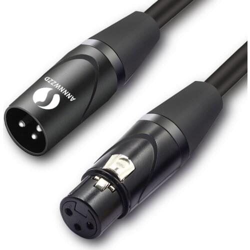 XLR Cable Karaoke Microphone Sound Cannon Plug XLR Guitar Cable Extension Mikrofon Cable 15M for Audio Mixer Amplifiers XLR Cord