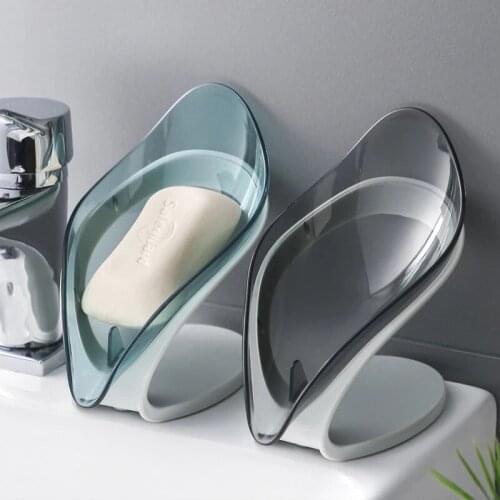 Bathroom Leaf Shape Soap Box Non-slip Drain Soap Dish Kitchen Shower Toilet Soap Storage Box Tray Bathroom Supplies