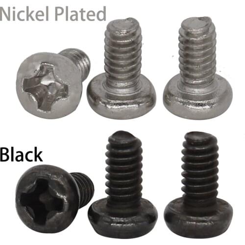 M2 M2*3/4/5/6/8 M2x3/4/5/6/8 Nickel Plated Carbon Steel DIN7985 Bolt Phillips Cross Recessed Round Pan Head PM Machine Screw