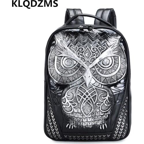KLQDZMS PU Trendy Cute pet Knapsack Satchel For Teenagers Luxury Business Travel Laptop-Bag Unisex Large Capacity Backpack