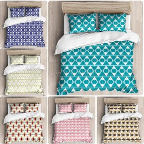 Fashion Irregular Figure Bedding Set Colorful Bed Linens Cover Quilt Pillowcase Queen Size Simple Home Textile For Girls Boy