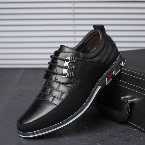 Spring Summer Men Shoes Plus Size 38-48 Breathable Lace-Up Men Casual Shoes Flat Busines Leathe Shoes Sneakers Zapatillas Hombre
