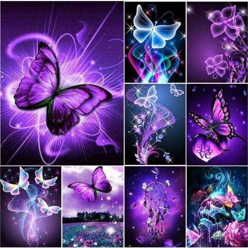 5D DIY Diamond Painting Mosaic Butterfly Full Square/Round Cross Stitch Kit Animals Diamond Embroidery Gift Home Decoration