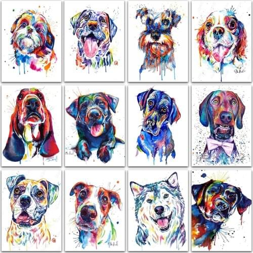 5D Diamond Painting color animals kit Teddy dog Bulldog Full Square&Round Diamond embroidery Cross stitch Diamond mosaic paint