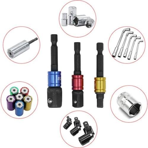 3Pcs Drill Extension Bar Bit Adapter Drill Set 1/4" 3/8" 1/2 for Impact Driver