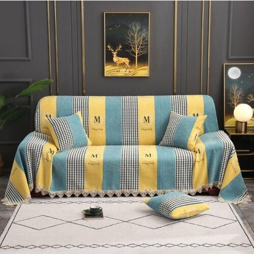 New Sofa Towel Four Seasons Universal Sofa Cover Cloth Sofa Cover All-inclusive Simple European-Style Fabric Sofa Cushion F8558