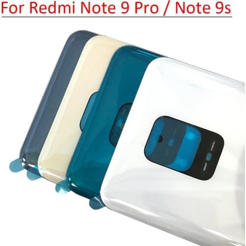 For Xiaomi Redmi Note 9 Pro 9S Brand New Original Battery Door Housing Glass Panel Back Cover Case With Glue Replacement Parts