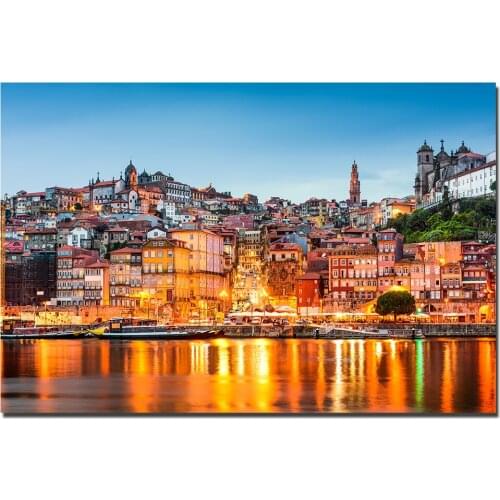 Portugal Cityscape Posters Canvas Cloth Fabric Print Painting for Home Decor Wall Art Picture
