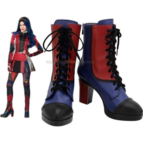 Descendants 3 Evie Cosplay Boots High Heel Shoes Custom Made