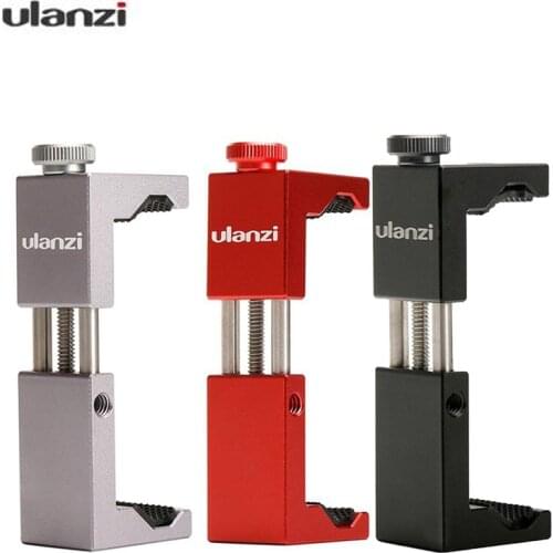 Ulanzi ST-02S 65MM to 95MM Tripod Phone Mount with Cold Shoe 1/4 Screw Phone Mount Stand Clipper for 6.5-9.5cm Smartphone