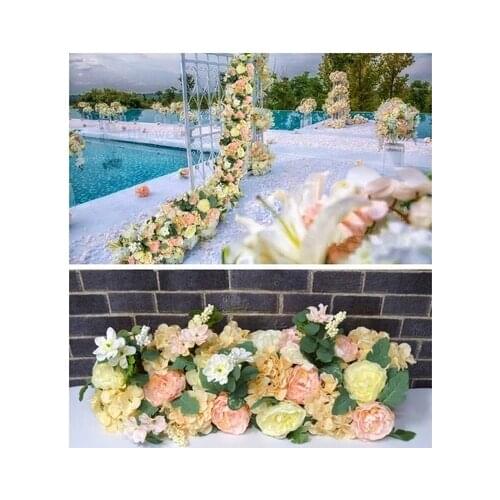 Wedding flower aisle runner decor 4M x 24cm Wedding decoration square canopy pavillion flower strips