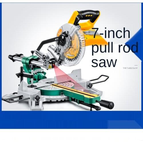 7-inch Upgraded Rod Miter Saw with Extended Guide Rail Multi-function Miter 45 Degree Woodworking Tool Aluminum Sawing Machine