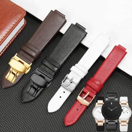 Convex interface Genuine Leather Watchband 23*14mm Black White Strap For GA10531050/AU1065/GA1053 Men And Women Watch Chain