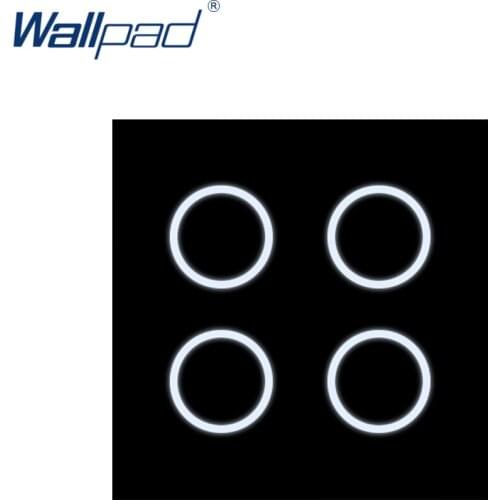 Wallpad 4 Gang 2 Way Switch Function Key For Wall Touch Switch White And Black Glass Module Only