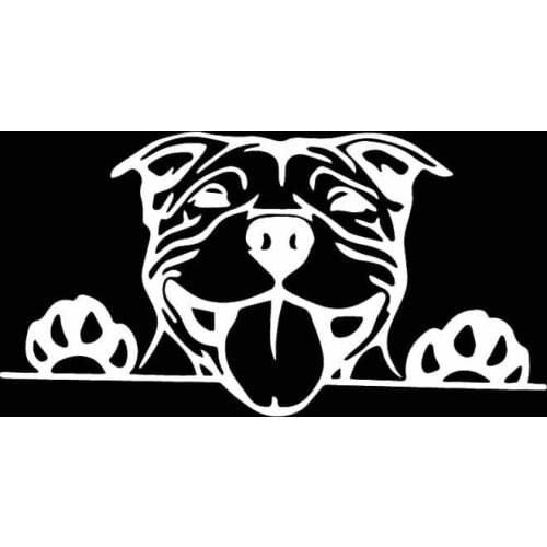 Funny Car Sticker Paws Up Pitbull Bully Dog Decal KK Vinyl Decor waterproof Black/Silver 16X8CM