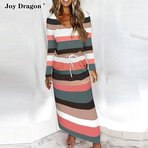 Women Striped Dresses Long Sleeve Slim Fit Lace Up Autumn Dress 2021 New Party Casual Daily Bodycon Female Clothing Plus Size
