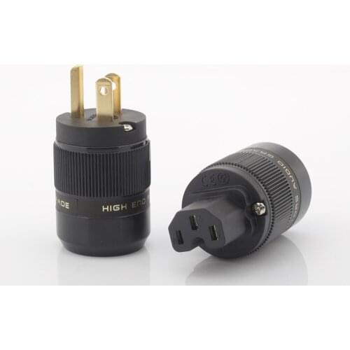 1pair Gold plated US Power connector US Power plug AC US power cable DIY plug