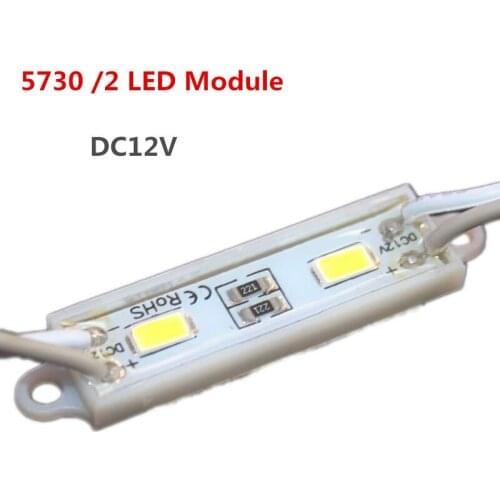 1000pcs 5730 2 LED Module Waterproof Mini led modules Cool White/warm white LED Lighting Module for Signage Brighter DC12V