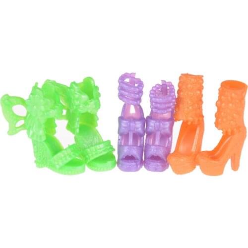 12pairs/lot Mix Style Mix Color Fashion Heels Sandals Doll Shoes For Girl Dolls Outfit Dress Lots, Xmas Gift For Girl Toy