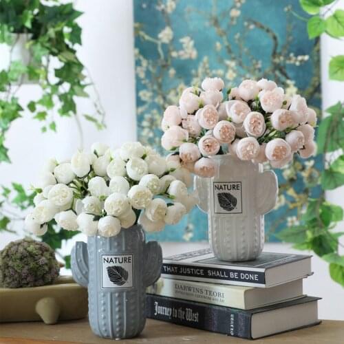 27 Heads Tea Rose Bouquet Artifical Flower Fake Flower Wedding Holding Flower Home Decoration Flower Photography Tool
